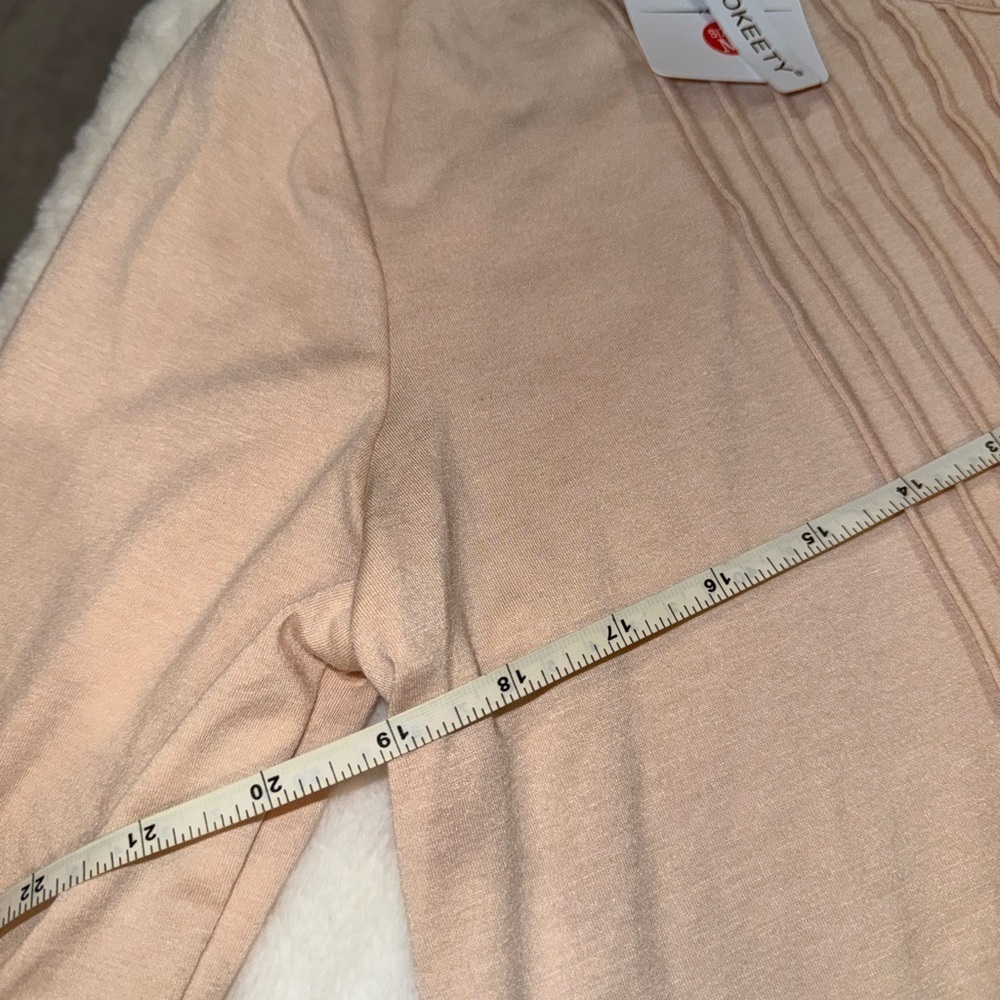 3 x 20$ NWT Merokeety Chic Beige V-Neck Tunic Top Size Medium - Picture 3 of 5